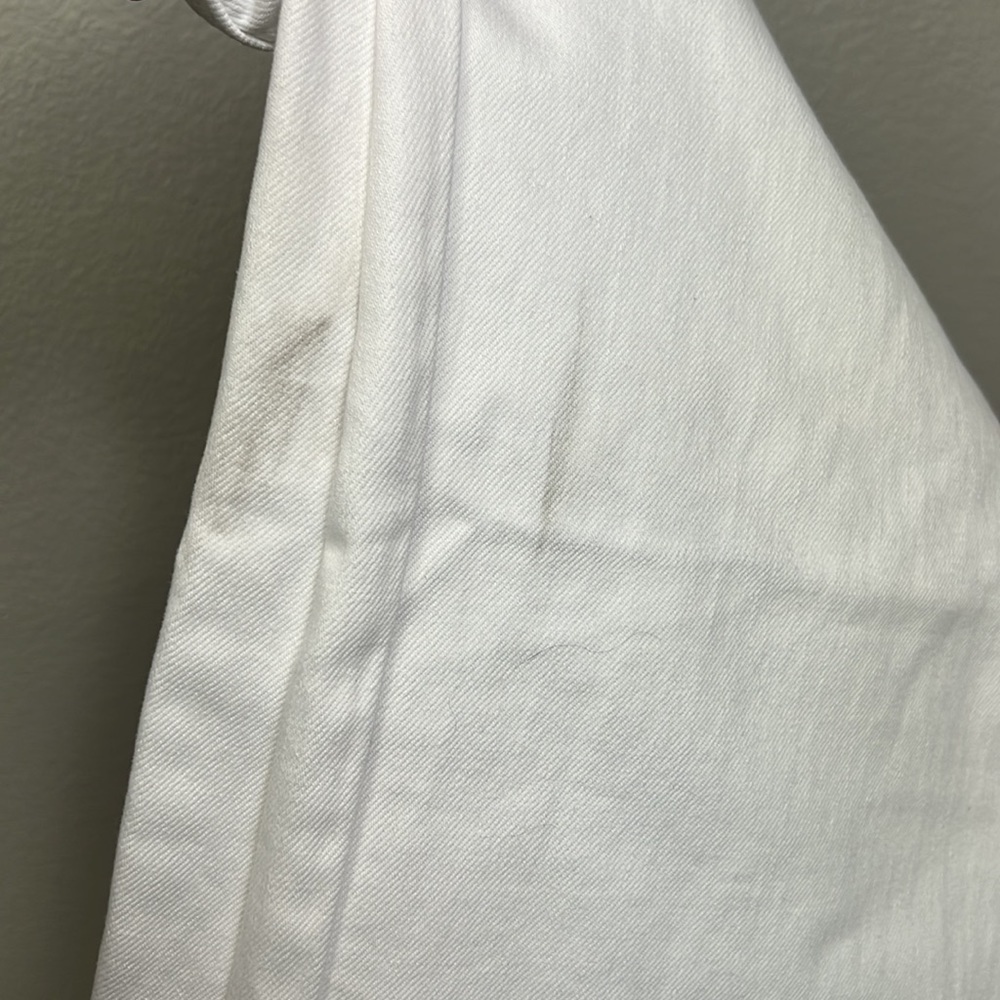 NWT Joe’s Jeans Overalls White Medium Raw Hem Straight Leg 100% Cotton Denim - Picture 12 of 13